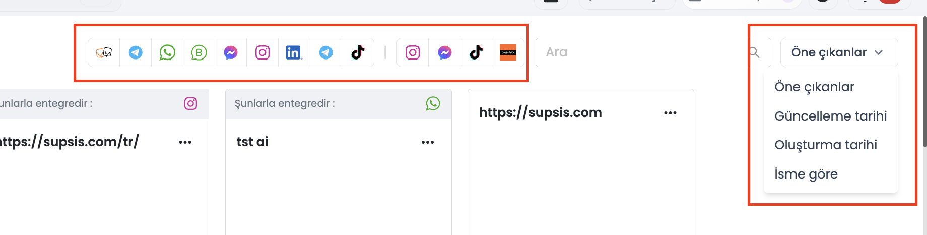 Message and Comment Filter Groups with Sorting Menu