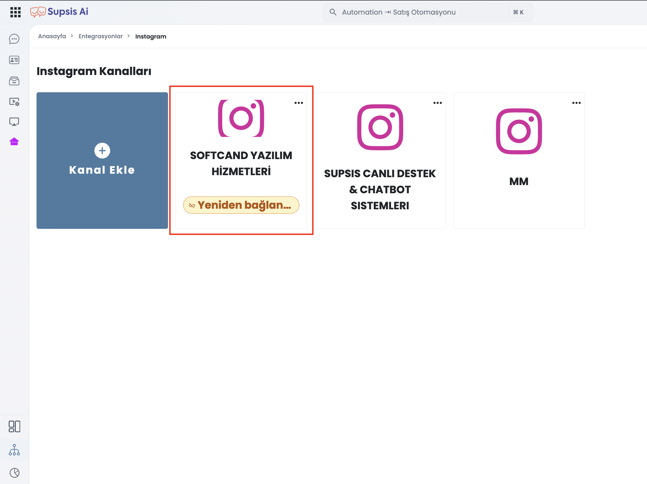 Instagram Kanal Listesinde Yeniden Bağlanmalı Rozeti ve Turuncu Kenarlık
