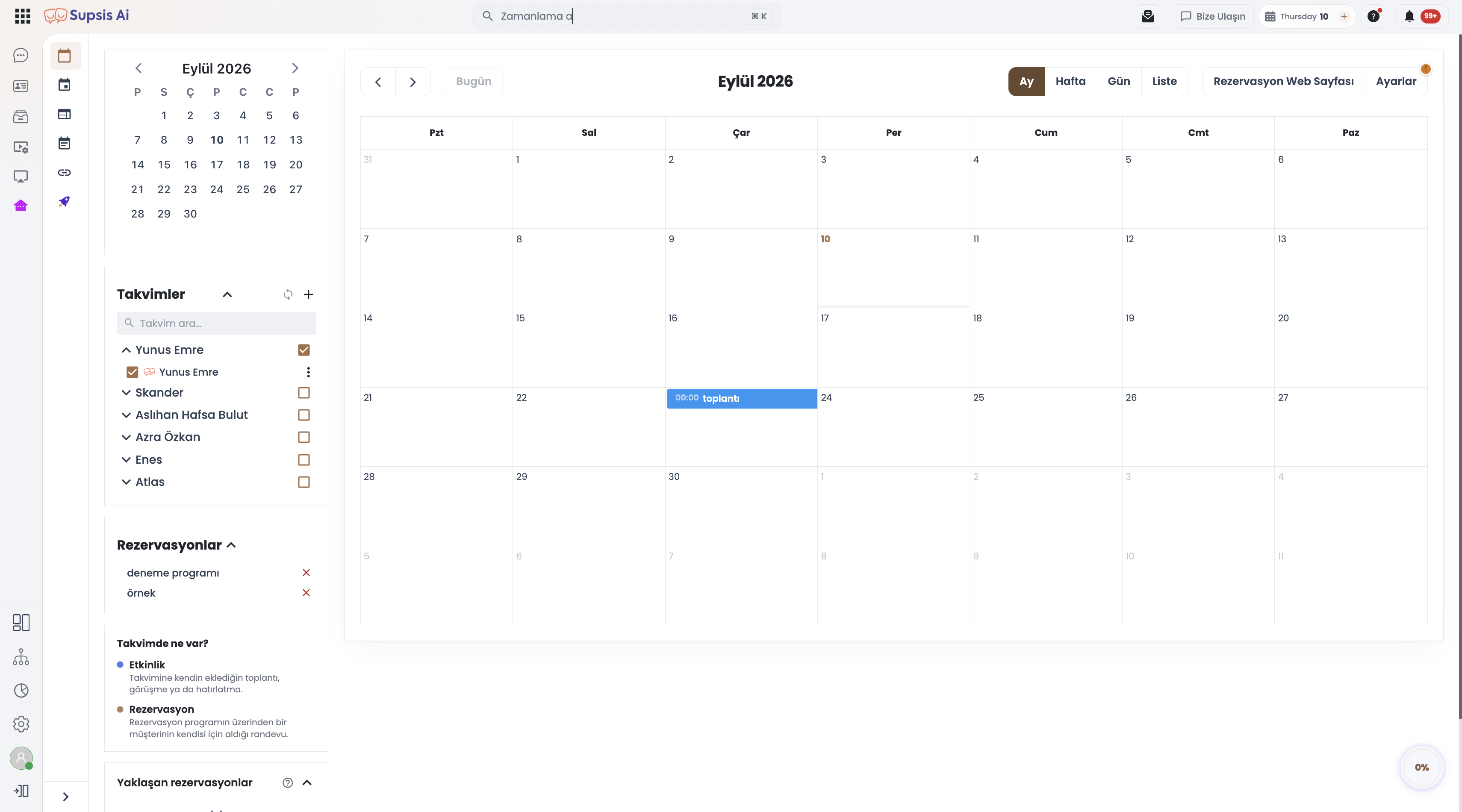 Supsis Calendar and Appointment Module General Overview